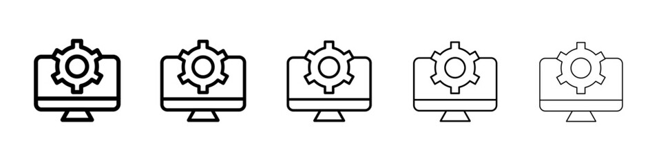 System Update Icon Single vector thin outline style sign