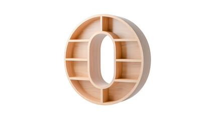 Obraz premium Brown old antique wooden letter A in a gold ring frame isolated on a transparent background.
