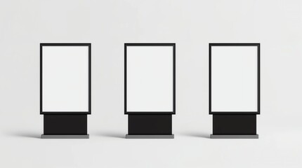 Blank Trade Show LCD Screen Stand as Template for Your Design. 3d Rendering