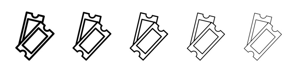 tickets icon vector thin outline style sign