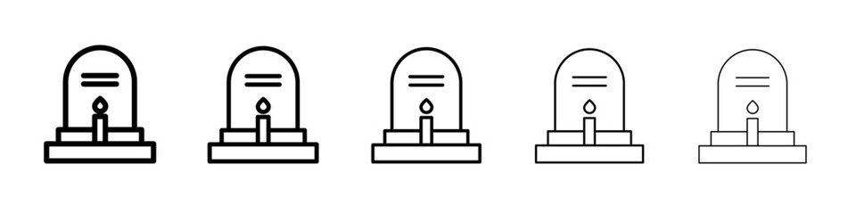 tomb stone icon vector thin outline style sign