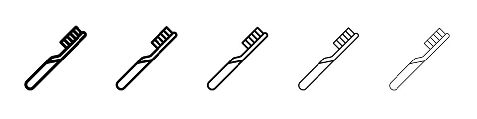 toothbrush icon vector thin outline style sign