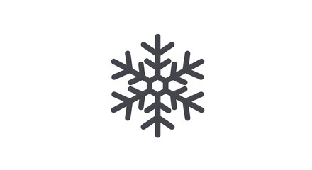 Stylized dark gray snowflake graphic isolated on transparent background