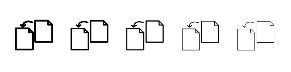 Transfer icon vector thin outline style sign