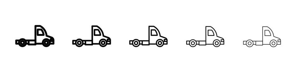 truck icon vector thin outline style sign