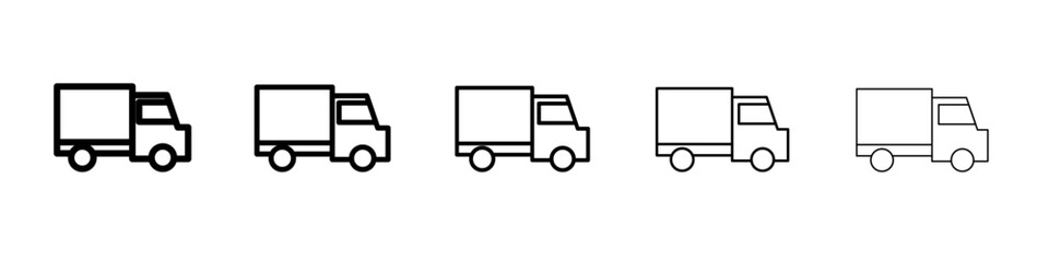 truck icon vector thin outline style sign