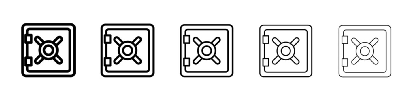 vault icon vector thin outline style sign