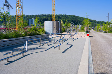 Public park named Ueberlandpark at opening day at Swiss city of Zürich on a sunny spring morning....