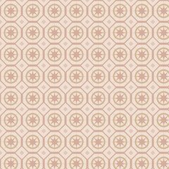 Seamless Vintage Star and Octagon Pattern in Beige Tones - Retro Geometric Design