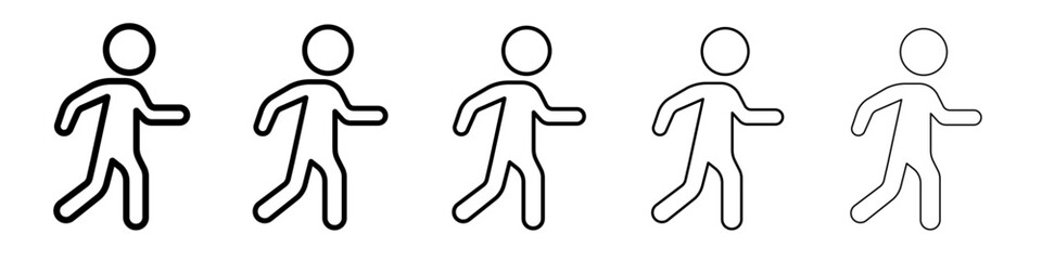 Walking Icon Single vector thin outline style sign