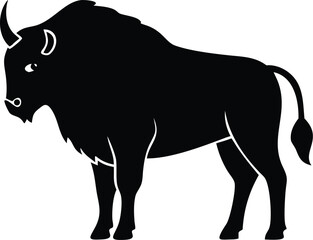 bison icon silhouette standing