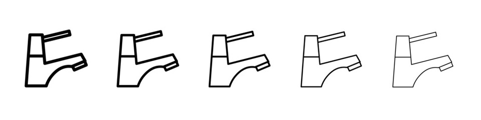 Water tap icon vector thin outline style sign