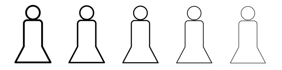 woman icon vector thin outline style sign