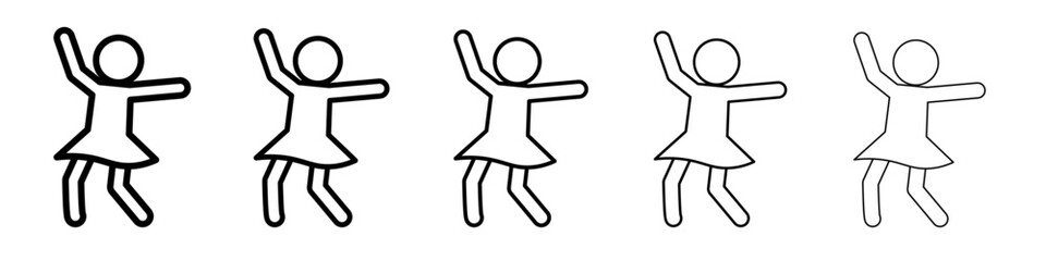 woman dancing icon vector thin outline style sign