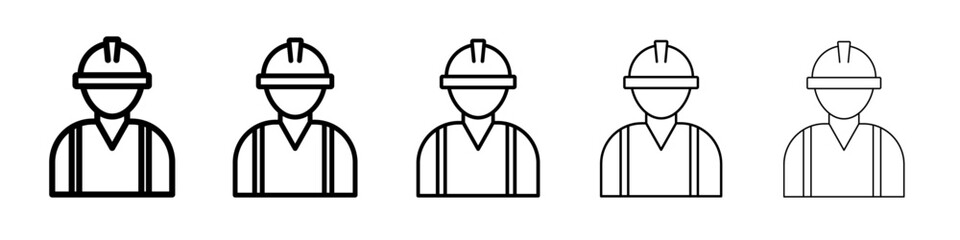 Worker Icon Single vector thin outline style sign