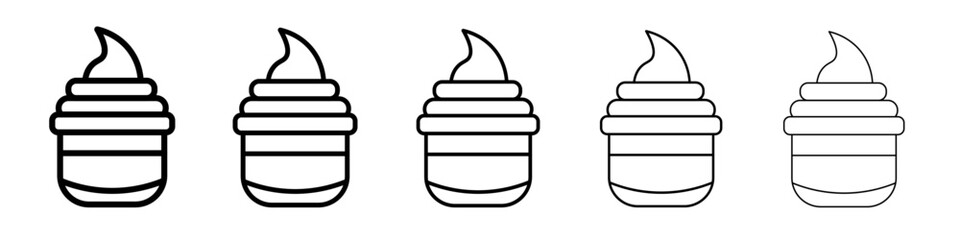 yogurt icon vector thin outline style sign