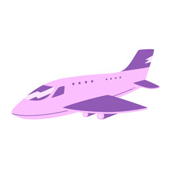 Plane vector illustration in flat design style