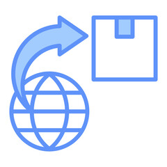 Export Outline Blue Color Icon