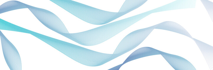 Futuristic Abstract glowing wave lines on white background. Dynamic wave pattern. Suit for poster, banner, brochure, cover, website, flyer. Vector illustration