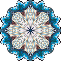 Colorful cute Mandala. Decorative unusual round ornaments.