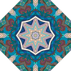 Colorful cute Mandala. Decorative unusual round ornaments.