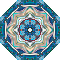 Colorful cute Mandala. Decorative unusual round ornaments.