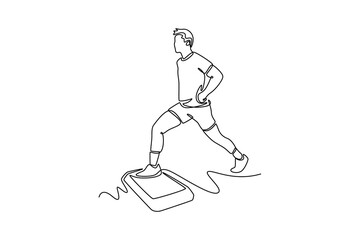 Physical activity concept. Single line draw design. Vector graphic illustration