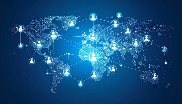 Global network of interconnected people (1) - Powered by Adobe