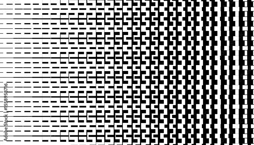 Poster black and white abstract transition pattern for transform effect element. modern background and desi
