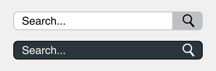 Two search bars with magnifying glass icons, isolated on white background