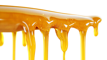 Viscous Golden Honey Dripping from Wooden Spoon with Clear Details, Showcasing Natural Sweetness and Rich Texture for Culinary and Food Inspired Themes