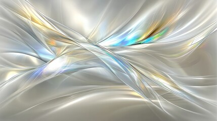 Abstract Fluid Lines: Elegant, Iridescent, and Dynamic Digital Art Composition.