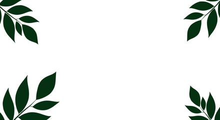 Minimalist leaf border vector illustration for design projects