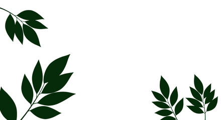 Botanical vector illustration of green leaves for nature-themed print design - minimalist flat style