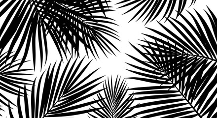 Tropical palm leaves vector illustration in flat style for design backgrounds