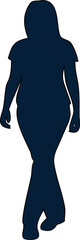 Female figure silhouette vector icon, ideal for logo, cosmetic, salon, wellness, and women empowerment projects. Stylish and modern design.