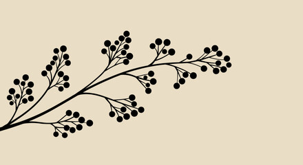Naklejka premium Minimalist botanical branch vector illustration for nature-inspired design