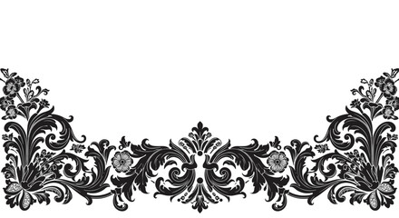 Baroque ornament vector illustration for elegant design in intricate floral style, perfect for decorative border and classic layouts