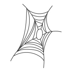 Black silhouette of cobweb. Decorative element for Halloween celebration. Vector illustration.