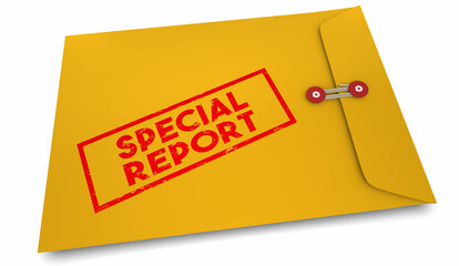 Special Report Yellow Envelope Confidential Classified Urgent Information 3d Illustration