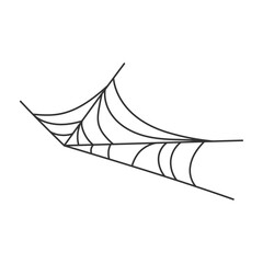 Black silhouette of cobweb. Decorative element for Halloween celebration. Vector illustration.