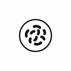 gut bacteria circle icon sign vector
