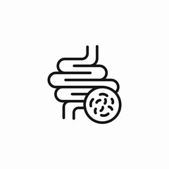 gut microbiome intestine icon sign vector