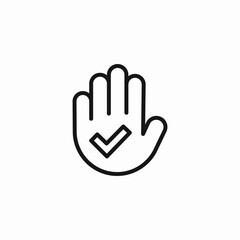 Obraz premium hand checkmark approved icon sign vector