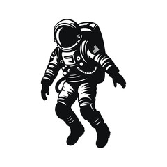 Retro Astronaut in Space Suit Vector Illustration