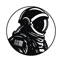 Retro Astronaut in Space Suit Vector Illustration