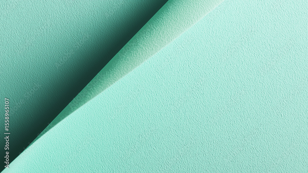 Fototapete smooth pastel mint green background with folded paper texture creates minimal and calming aesthetic.