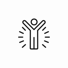 person celebrating success cheer icon sign vector