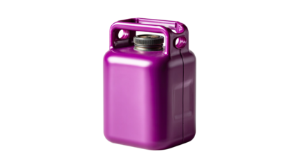 Purple Gas Cylinder: A vibrant, single gas cylinder stands isolated. The metallic sheen of the tank, and the sturdy handle imply industrial use.