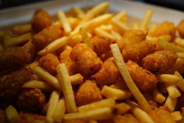 Golden Crispy French Fries and Tater Tots – Close-Up Snack Shot